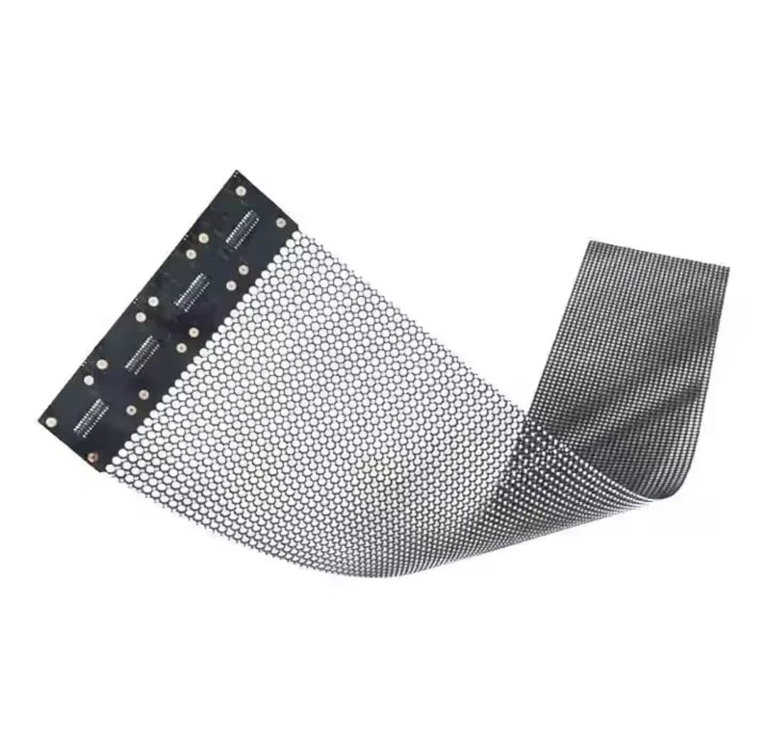 IlluMesh transparant LED-scherm — close-up van de mesh structuur