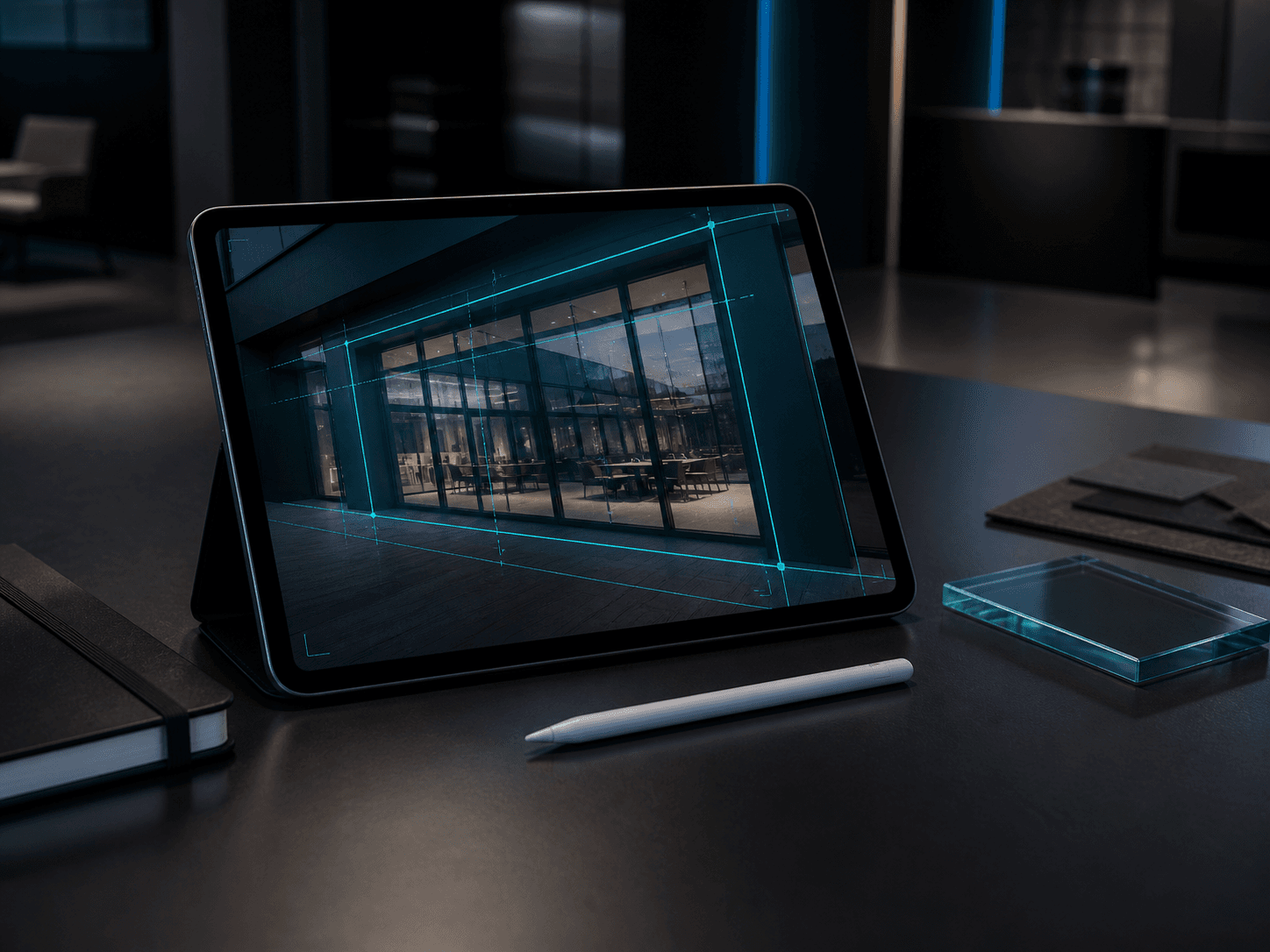 Tablet met holografische ruimteanalyse